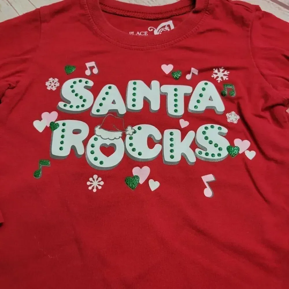 Santa Rocks Christmas shirt 24 mo